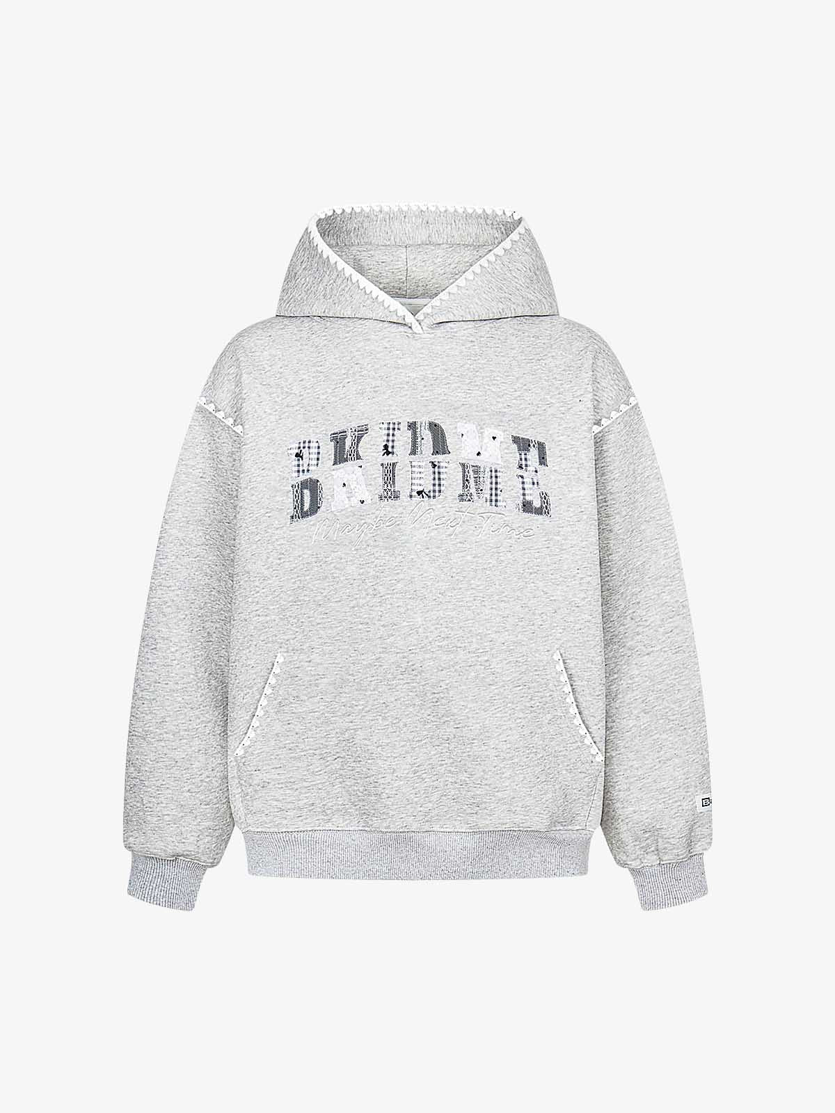 Heavy Lace Check Patch Embroidered Hoodie 