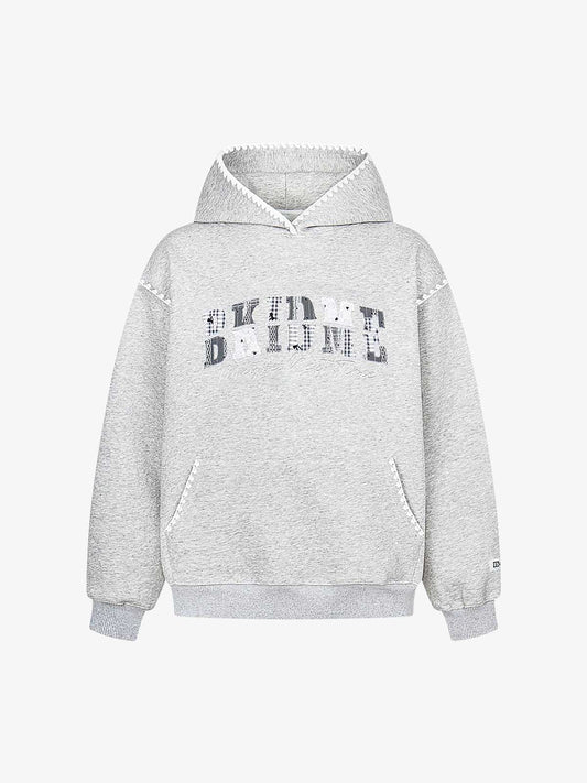 Heavy Lace Check Patch Embroidered Hoodie 