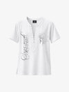 Irregular V-Neck Graphic T-Shirt 