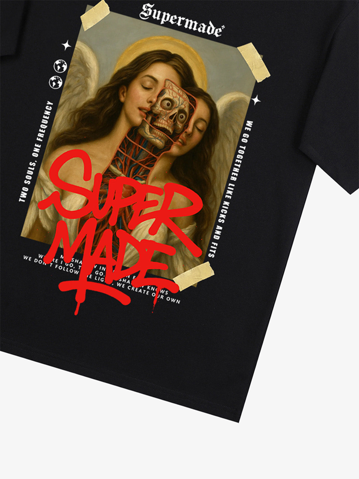 Angel and Demon Struggle Graphic T-shirt 
