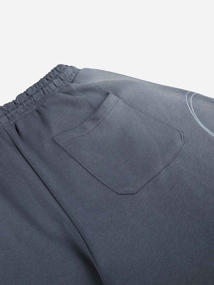 Gradient Washed Embroidered Baggy Sweatpants