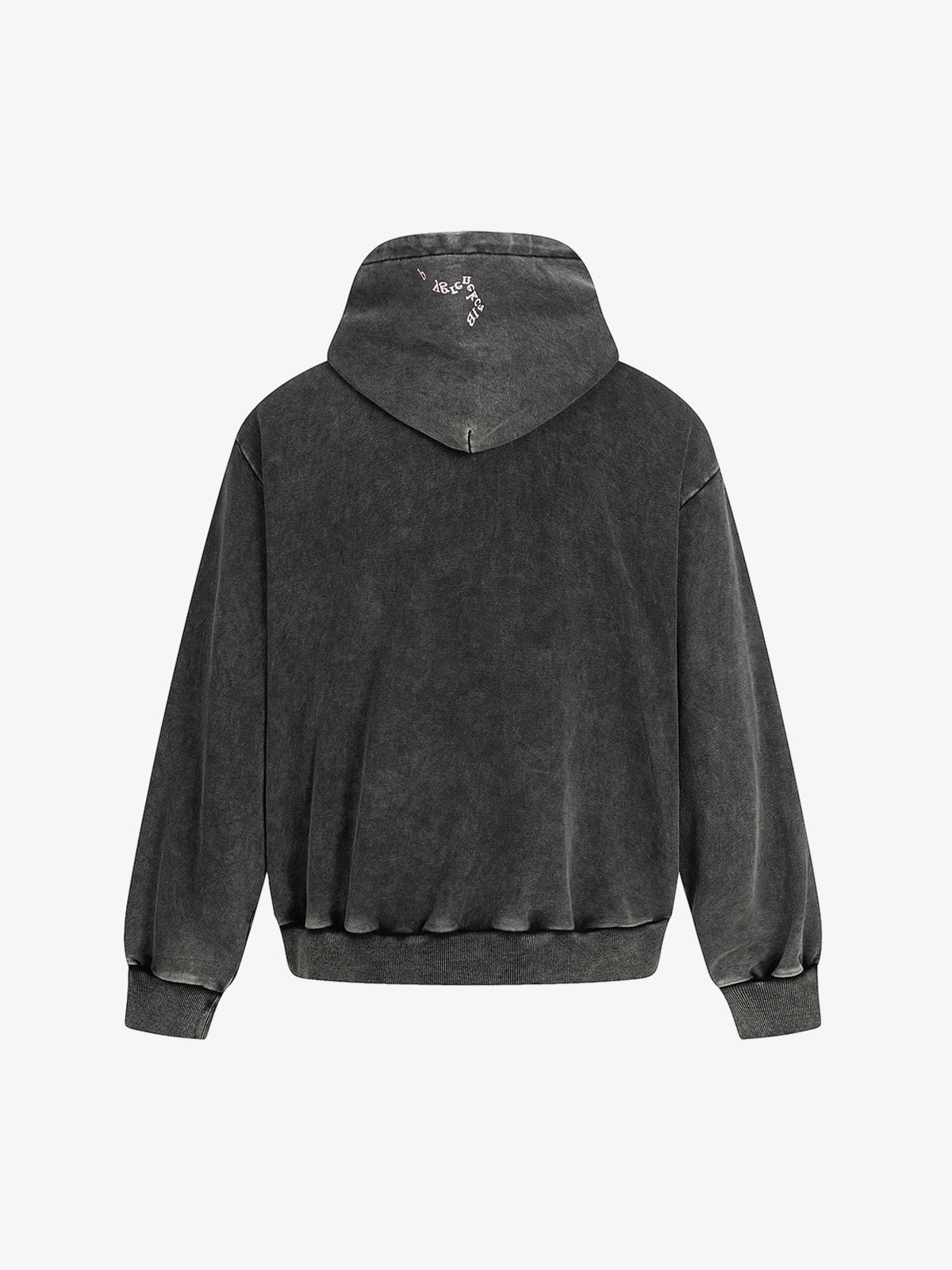 Retro Distressed Fun Text Print Zip-Up Hoodie 