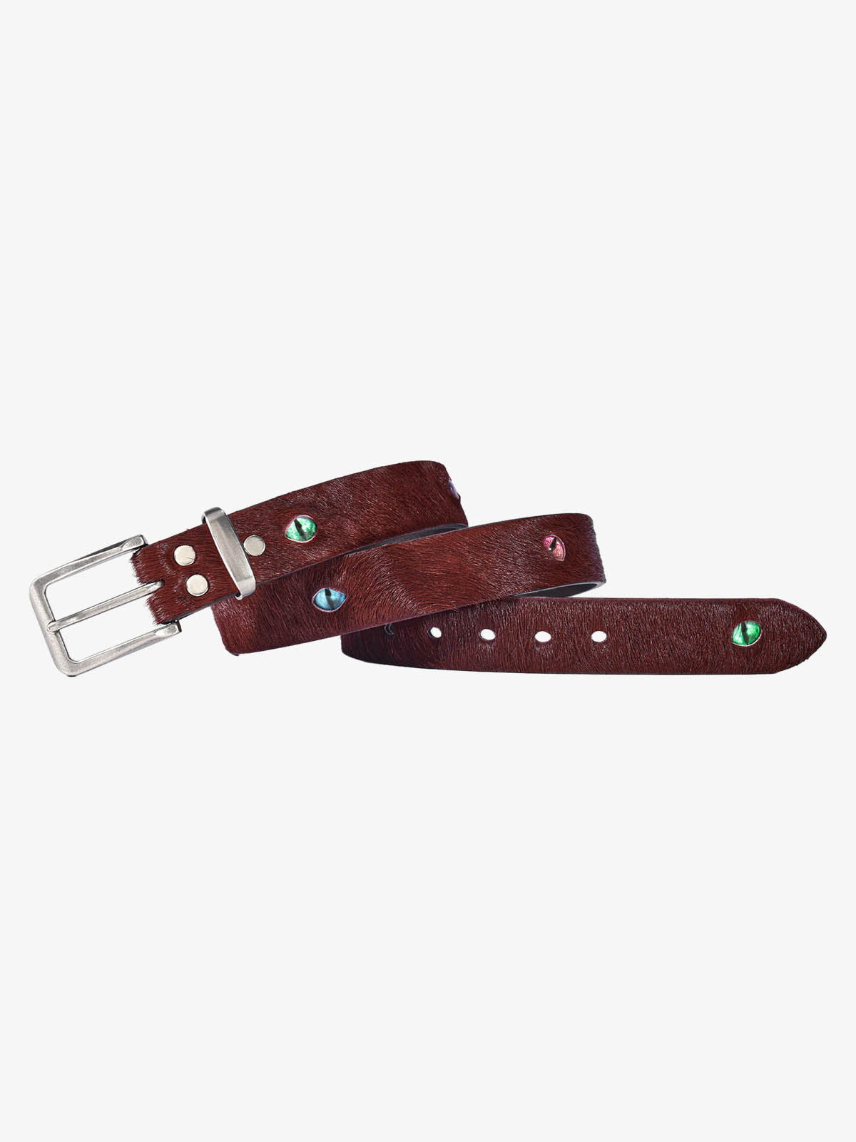 Studded Leather Belt with Eyelet Detail - Stylish and Versatile Accessory for Modern Fashion 