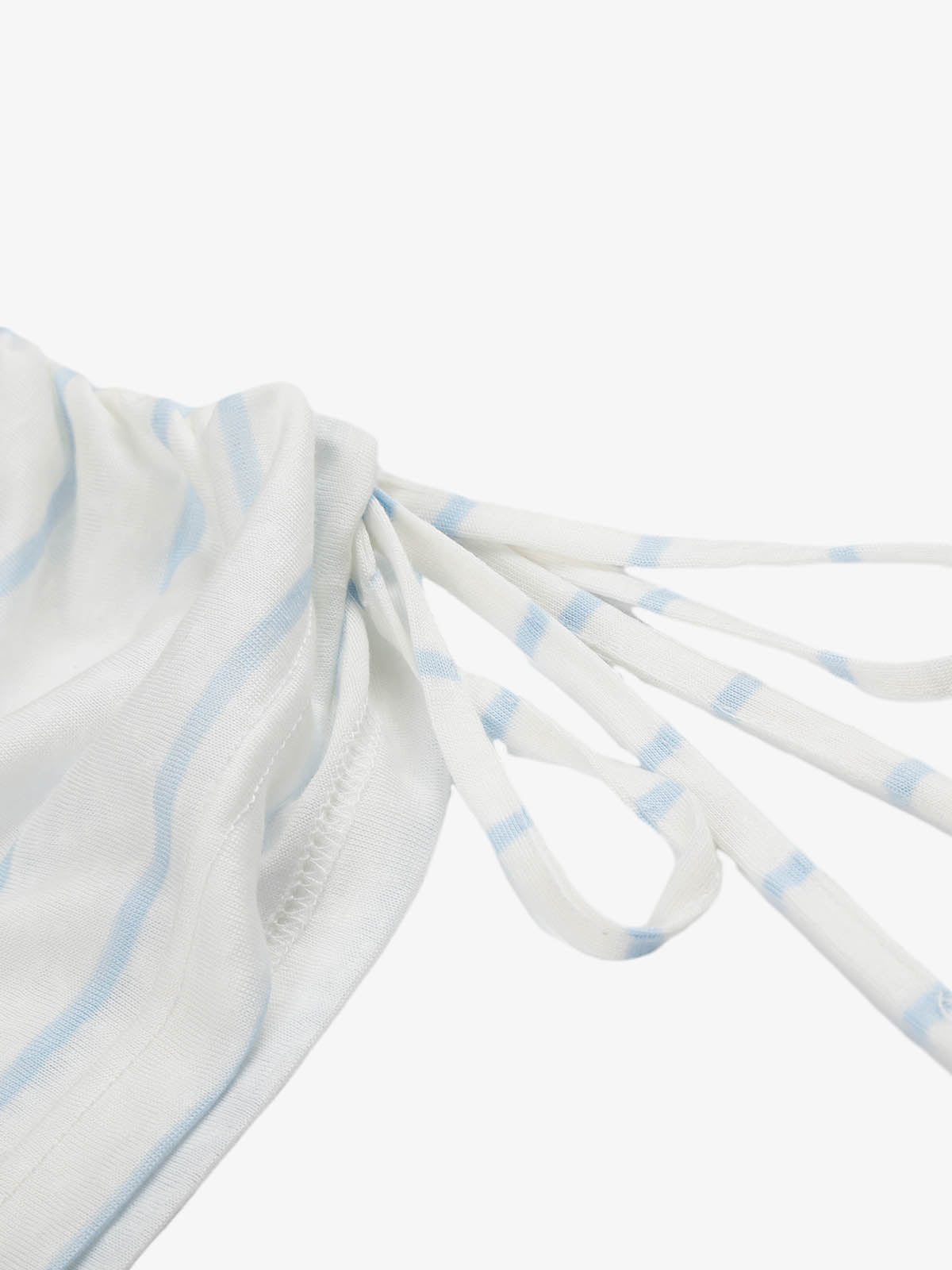 Side Drawstring Stripe Long Sleeve Layering T-Shirt