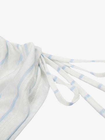 Side Drawstring Stripe Long Sleeve Layering T-Shirt