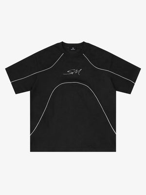 Reflective Striped Suede Tee