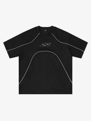 Reflective Striped Suede Tee