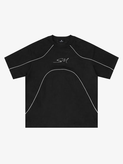 Reflective Striped Suede Tee
