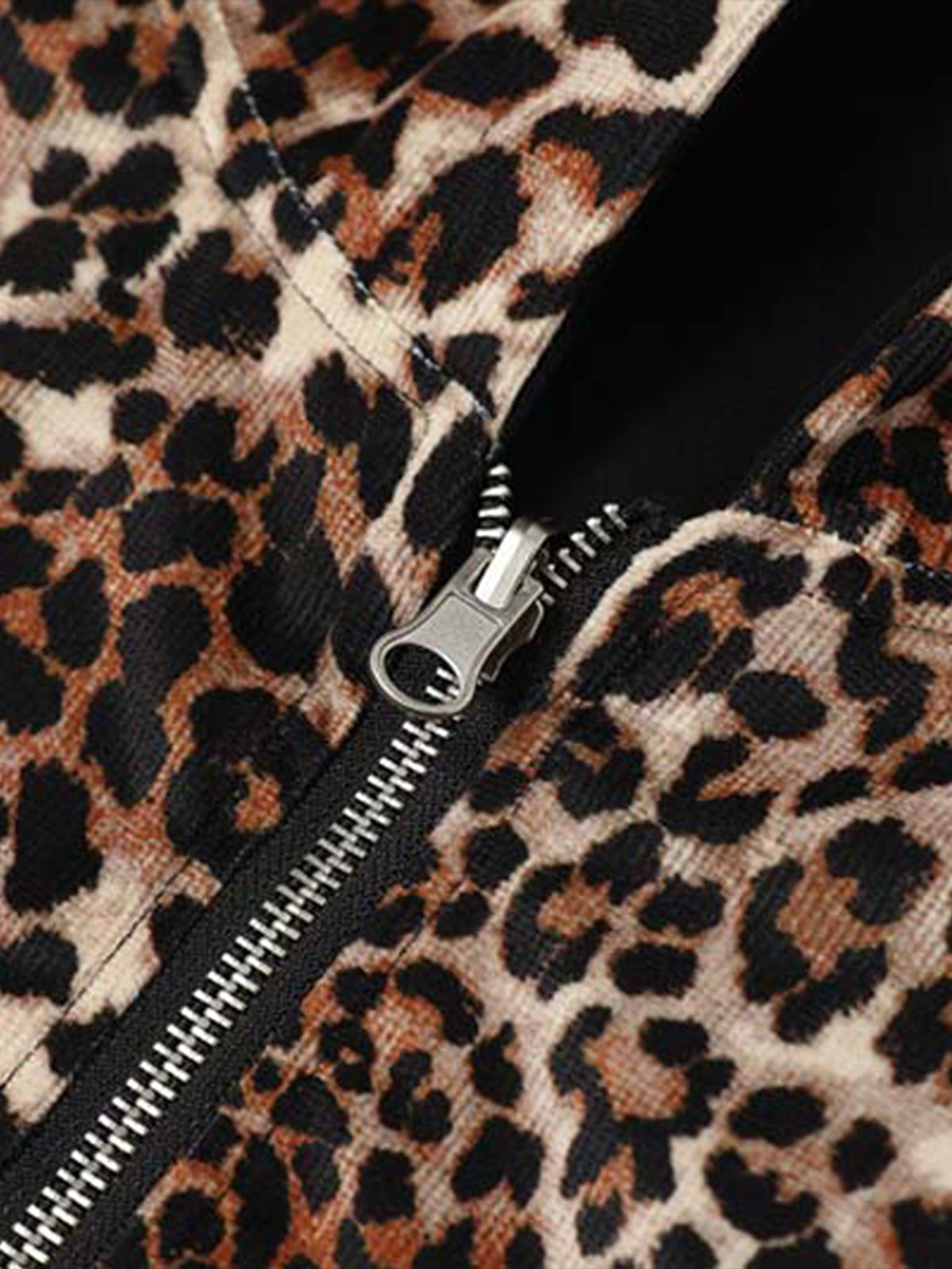 Leopard Reversible Fleece Zip-Up Hoodie 
