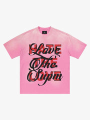 Retro Color-Blocked Lettering T-Shirt 
