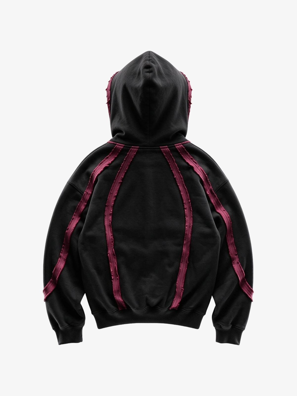 Pink Contrast Stripe Zip Hoodie & Curved-Leg Pants Set