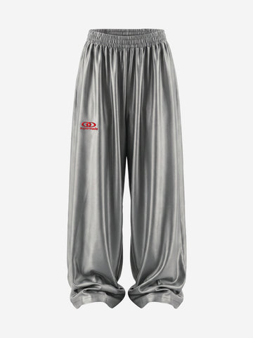 High-Waist Satin Wide-Leg Pants