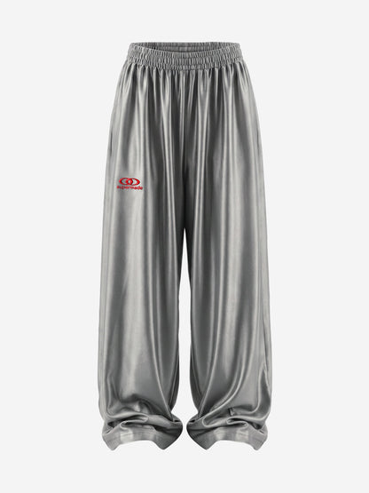 High-Waist Satin Wide-Leg Pants