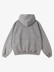 Metallic Script Graphic Washed Hoodie