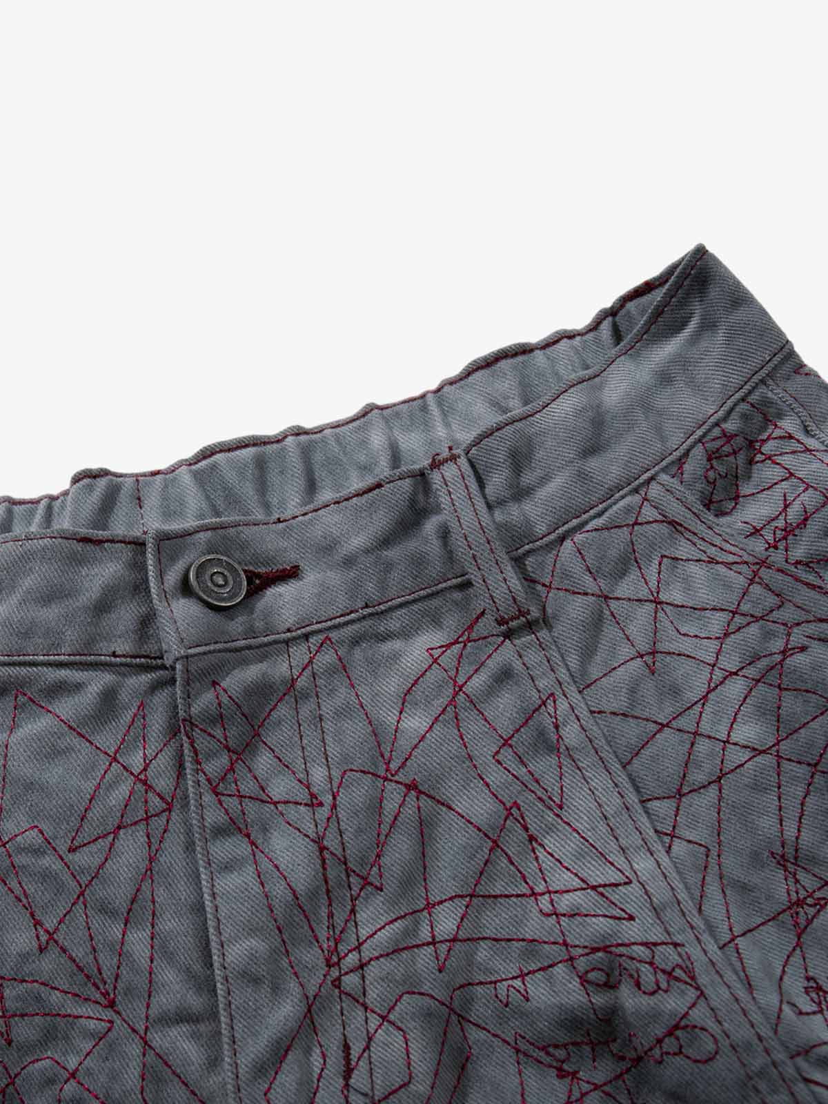 Allover Stitch Baggy Jeans 