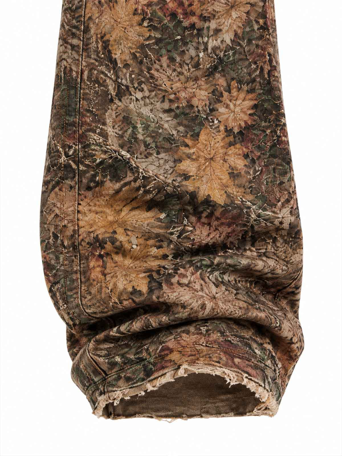 Maple Leaf Embroidered 3D Graphic Baggy Pants