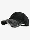 Washed Distressed Frayed Brim Baseball Cap 