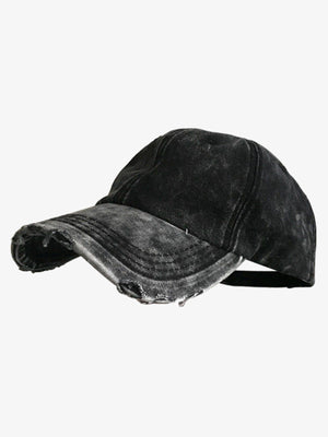 Washed Distressed Frayed Brim Baseball Cap 