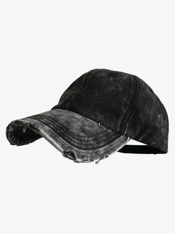 Washed Distressed Frayed Brim Baseball Cap 