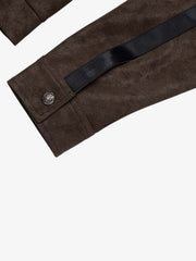 Deconstructed Patchwork Cropped Faux Leather Jacket
