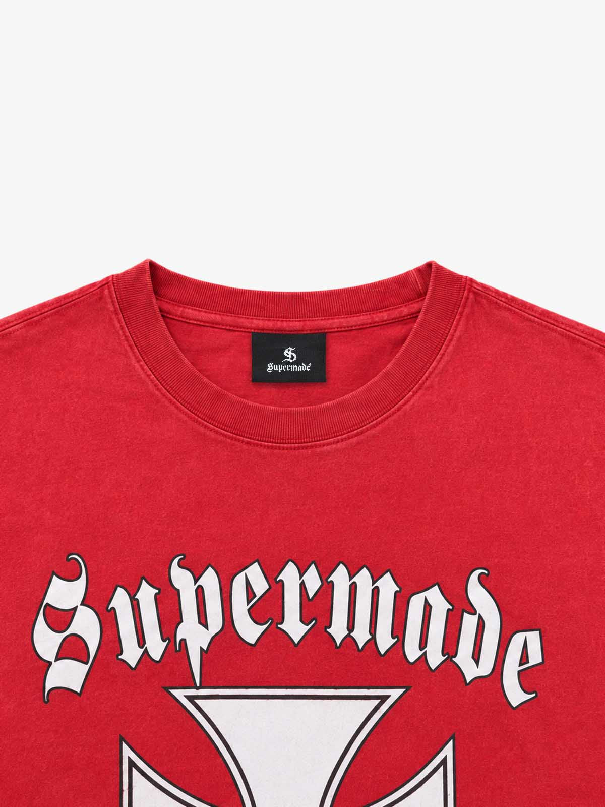Cross Graphic Distressed-Wash Long Sleeve Tee