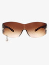 Stylish Oversized Shield Sunglasses with Pearl Charm - Perfect for Summer Fashion 