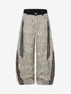 Leopard Print Curved Stripe Baggy Jeans