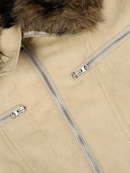 Stylish Hooded Jacket with Faux Fur Trim for Men and Women - Perfect for Casual Outfits 