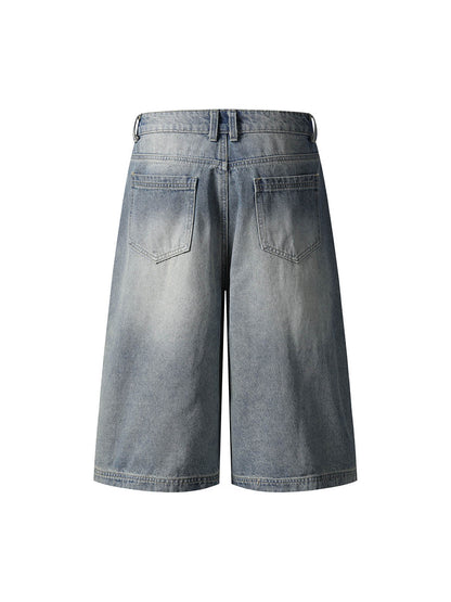 Thesupermade American Vintage Washed Patchwork Raw Edge Cropped Jeans 