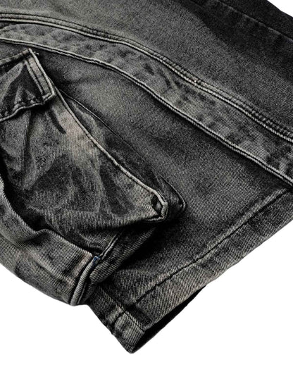 Washed Cargo Denim Shorts - 2382 
