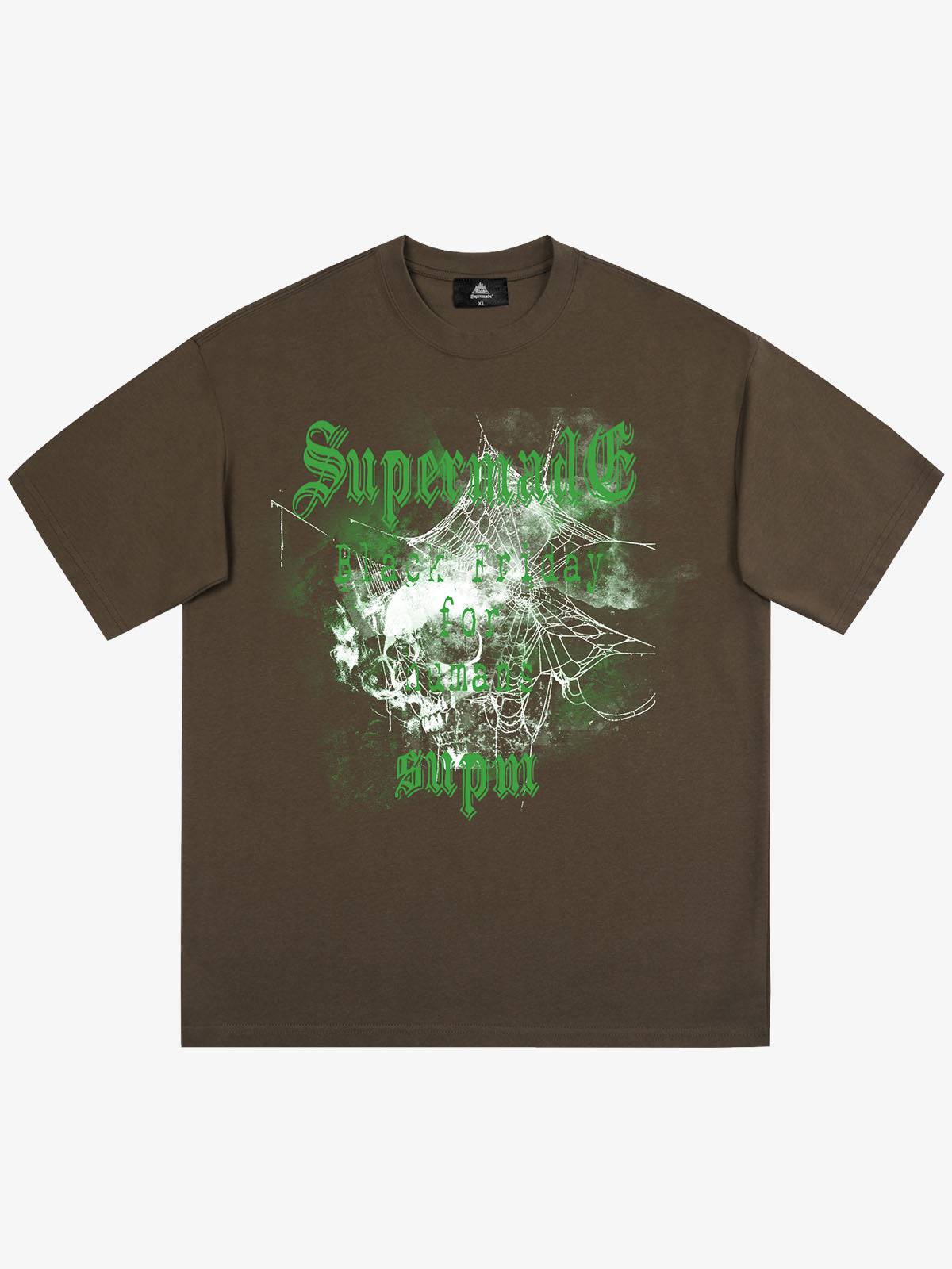 Gothic Skull Spiderweb Graphic T-Shirt 