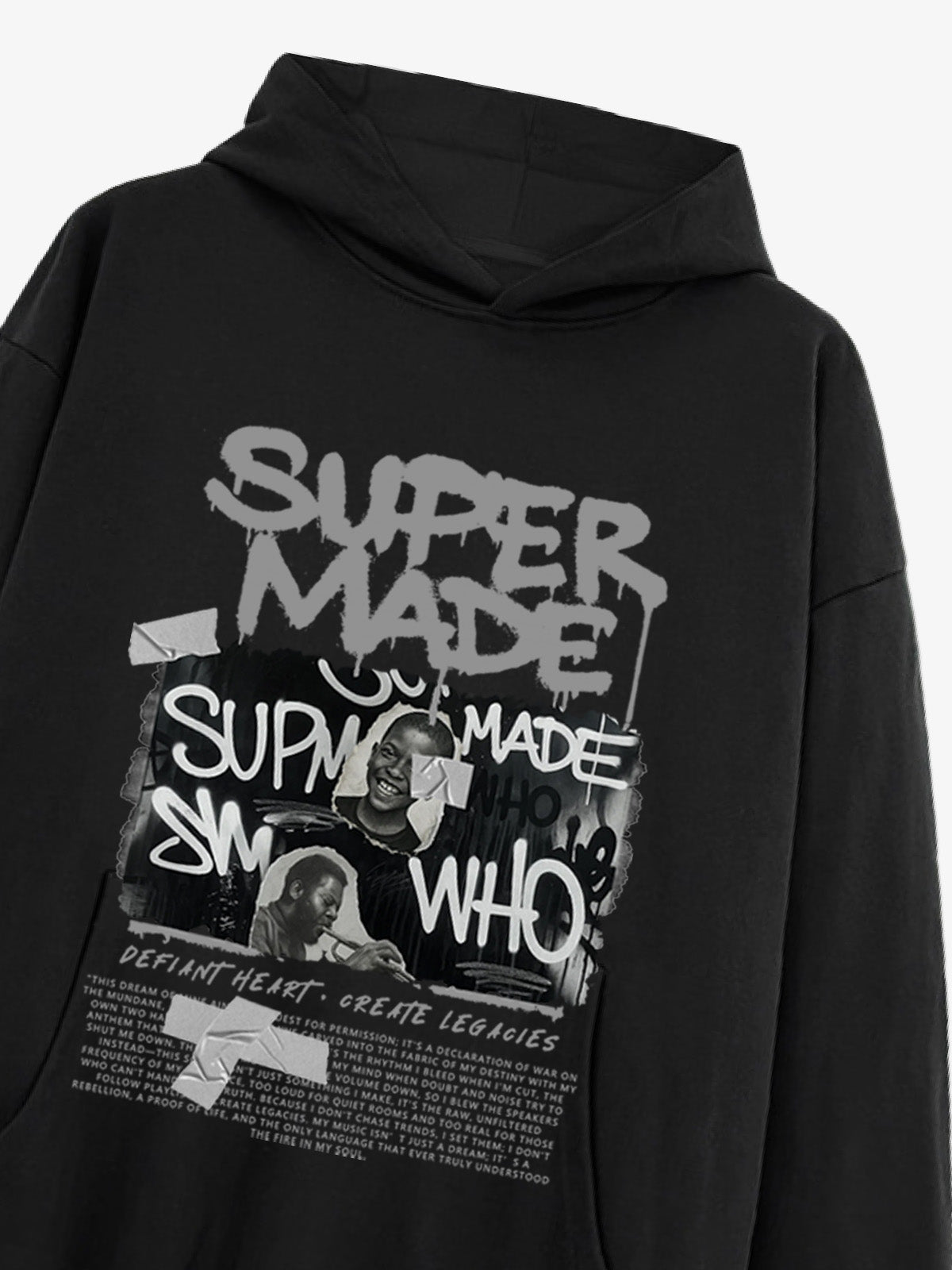 SupermadeTrendy Retro Graffiti Character Hooded Sweatshirt 