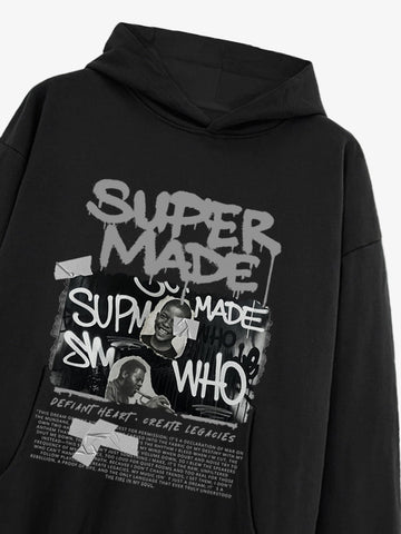 Trendy Retro Graffiti Character Hoodie 
