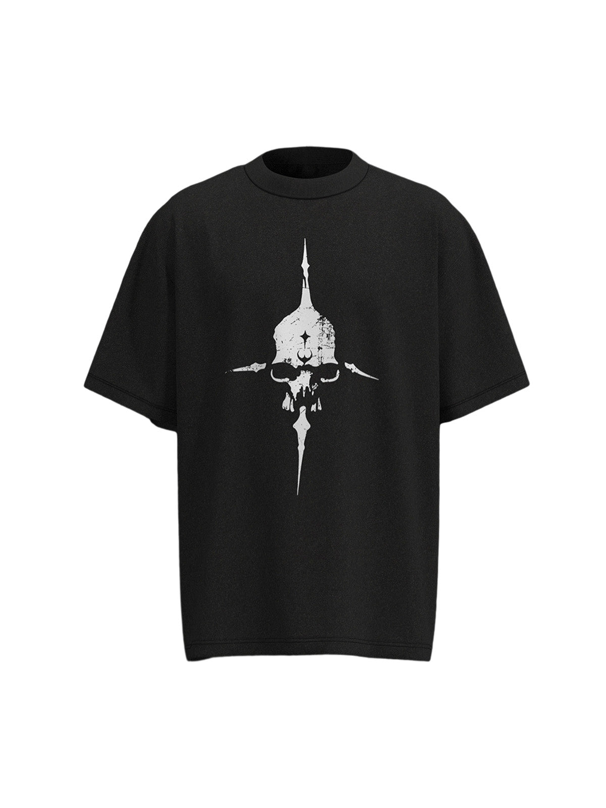 Distressed Skull Cross Graphic T-Shirt 