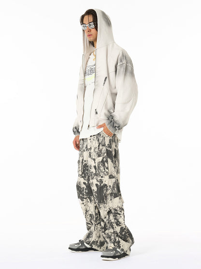 Embroidered Denim Jacket with Trendy Floral Design for Men 