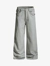 Pantalones de pierna ancha con tiras cruzadas y hebilla