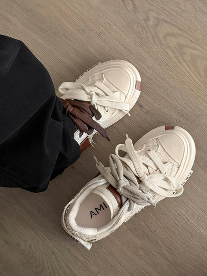 Stylish Chunky Sneakers with Dual Shoelaces for Everyday Wear 