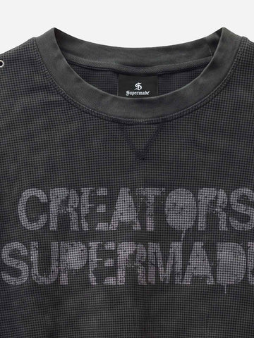 Waffle Knit Metal Detail Tee
