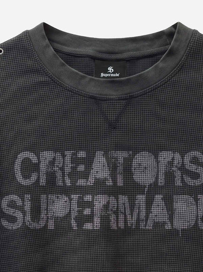 Waffle Knit Metal Detail Tee