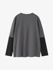 グラフィティパッチワーク長袖Tシャツ