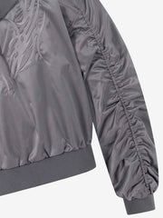 Embroidered Quilted Hooded Windbreaker Jacket