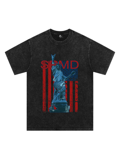 Original Rock Statue Of Liberty Print T-shirt 
