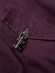 Ruched Metal Button Bomber Jacket