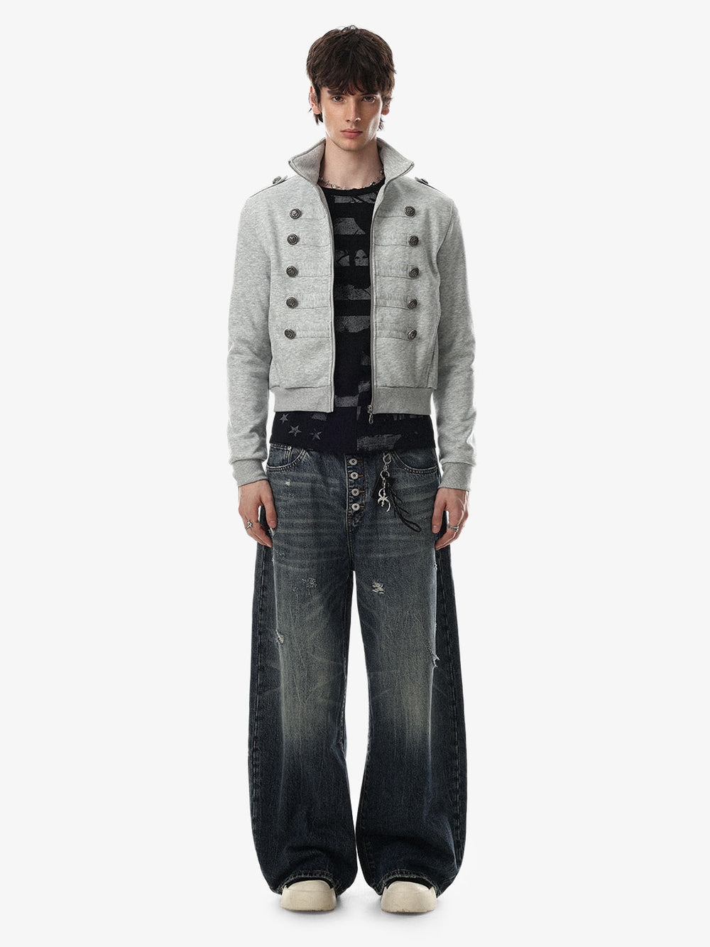 Napoleon Button Boxy Fit Military Jacket