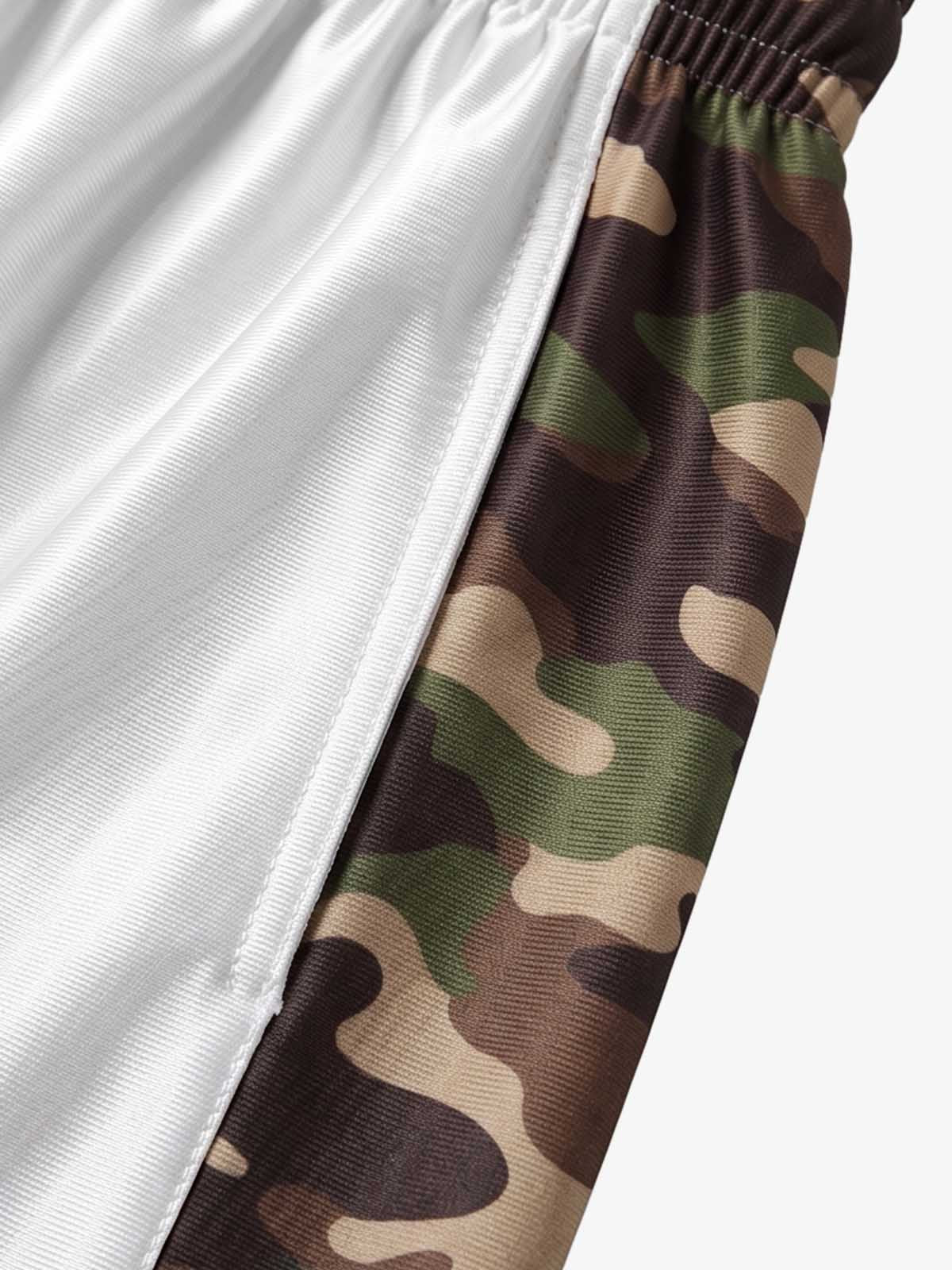 Camo Patchwork Satin Capri Pants Set