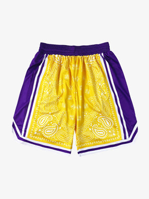 Polyester Snake Print Athletic Shorts with Bold Logo Design 