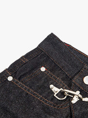 Jeans curvi con fibbia da aereo