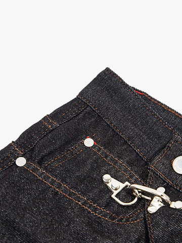 Jeans curvi con fibbia da aereo