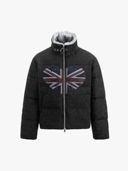 Union Jack Heart Graphic Padded Coat