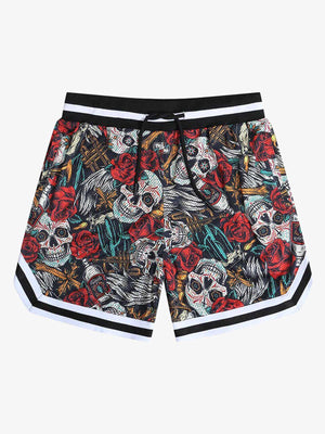 Retro-Basketballshorts aus Mesh mit Kordelzug